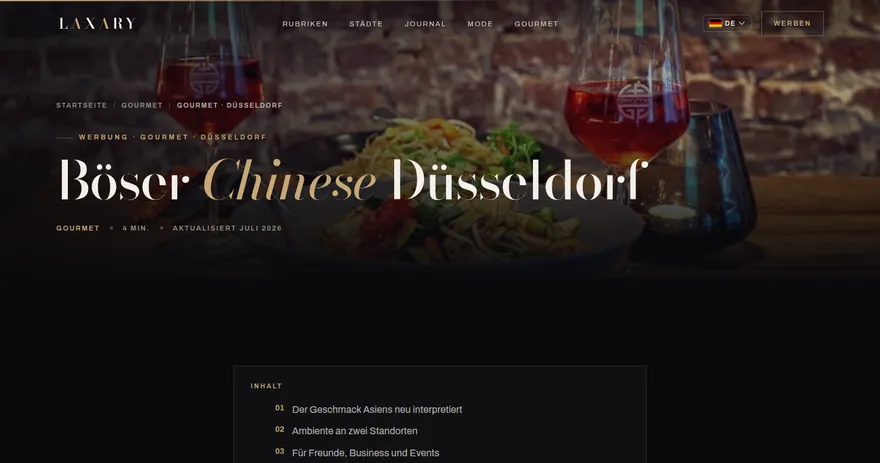 Screenshot of the published page on laxary.de