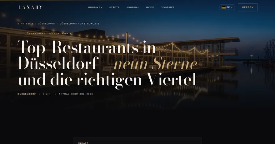 Screenshot of the published page on laxary.de