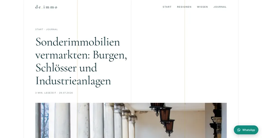 Screenshot of the published page on de.immo
