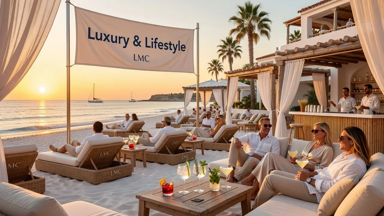 Lifestyle Marketing Club beach club in evening light