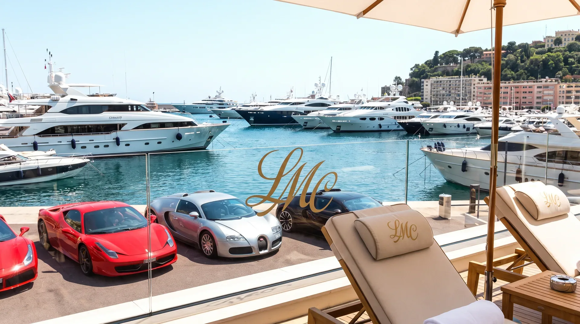 Yachts and sports cars in the harbour, the brand world of the club