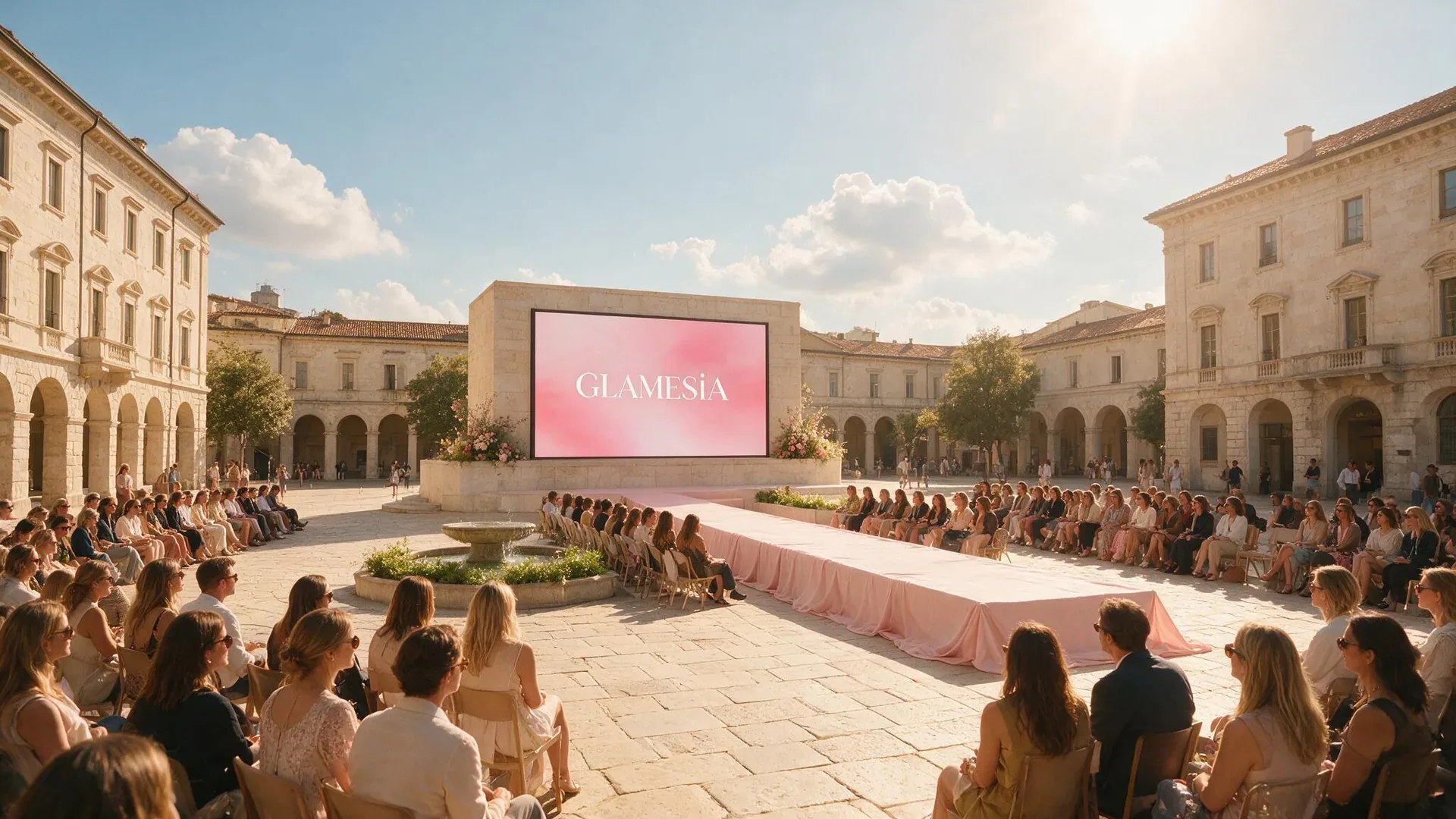 A network title's fashion show in front of an audience