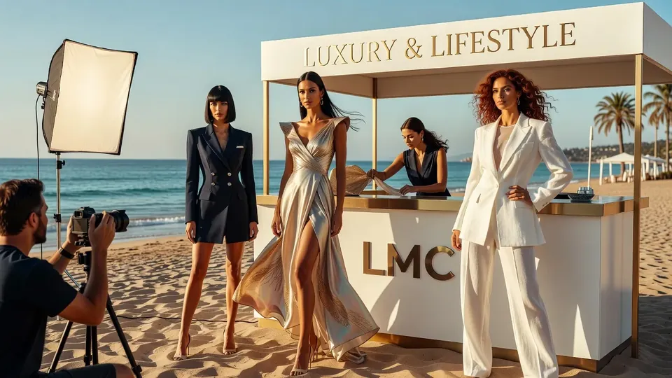 Editorial production of the club at a beach shoot