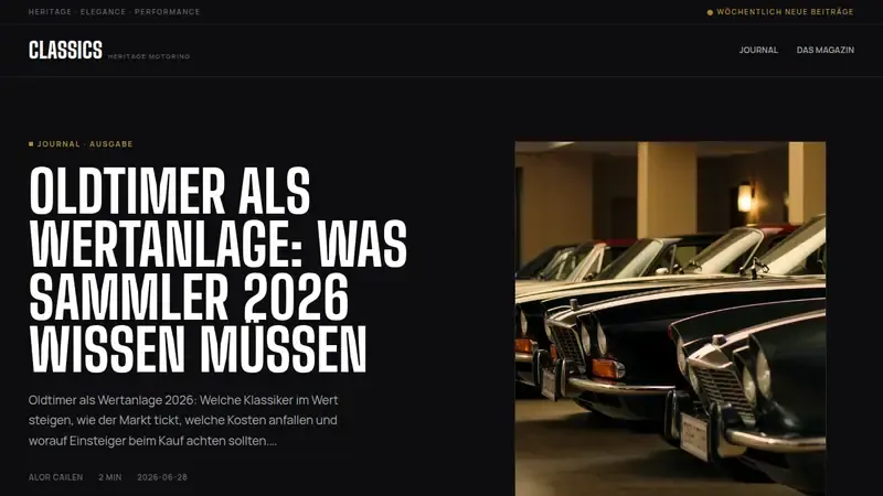 Home page of Classics Lifestyle Deutschland