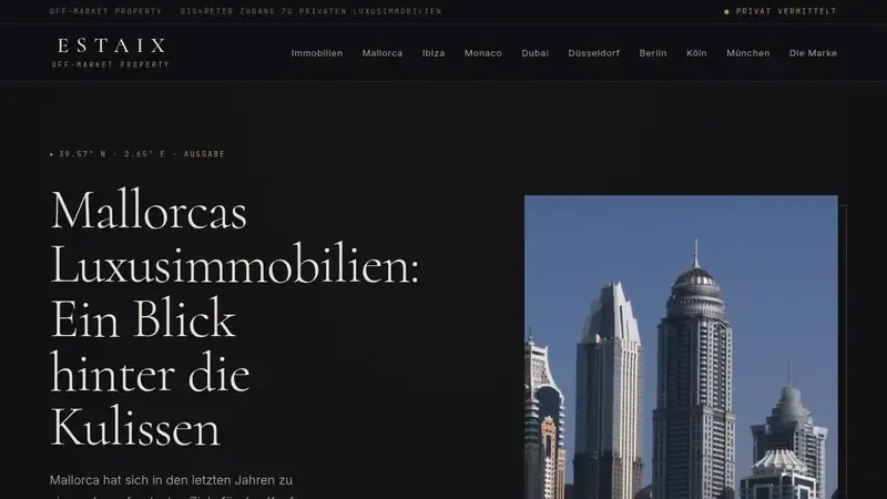 Home page of ESTAiX Deutschland