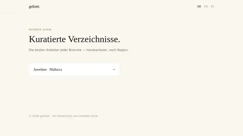 Home page of gelistet