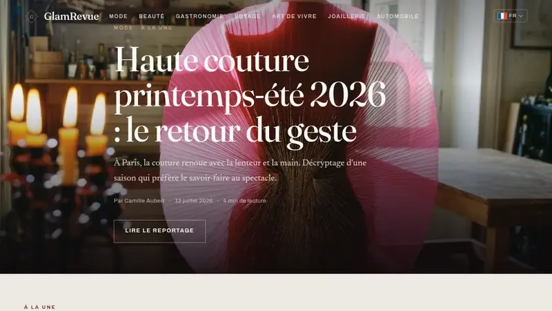 Home page of GlamRevue