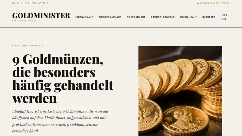 Home page of GoldMinister