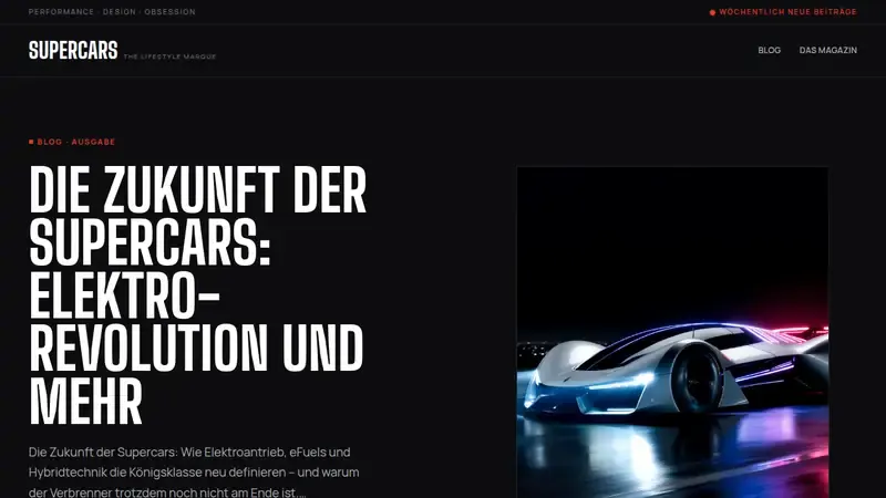 Home page of Supercars.Lifestyle Deutschland