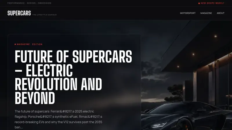 Home page of Supercars.Lifestyle